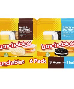 LUNCHABLES HAM & CHEDDAR CHEESE AND TURKEY & AMERICAN CHEESE WITH CRACKER STACKERS LUNCH COMBINATIONS 6 PK