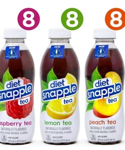 DIET SNAPPLE TEA VARIETY PACK PLASTIC BOTTLES 24/20 OZ
