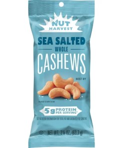NUT HARVEST WHOLE CASHEWS SEA SALTED 48/2.25 OZ