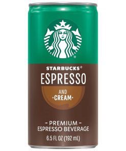 STARBUCKS DOUBLESHOT ESPRESSO & CREAM PREMIUM COFFEE CANS 12/6.5 OZ