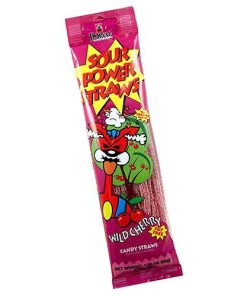 SOUR POWER CANDY STRAWS WILD CHERRY 24/1.75 OZ