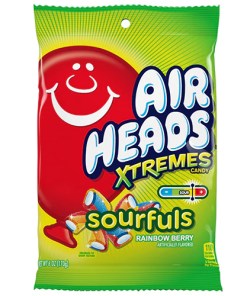 AIRHEADS XTREMES CANDY SOURFULS RAINBOW BERRY PEGGABLE BAG 12/6 OZ