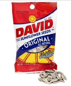 DAVID SUNFLOWER SEEDS JUMBO ORIGINAL PEGGABLE BAG 24/1.75 OZ
