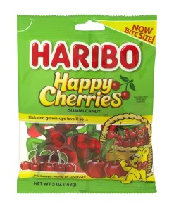 HARIBO HAPPY CHERRIES GUMMI CANDY PEGGABLE BAG 12/5 OZ