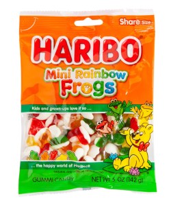 HARIBO MINI RAINBOW FROGS PEGGABLE BAG 12/5 OZ