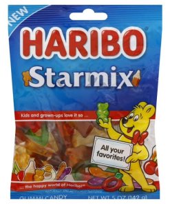 HARIBO STAR MIX GUMMY CANDY PEGGABLE BAG 12/5 OZ