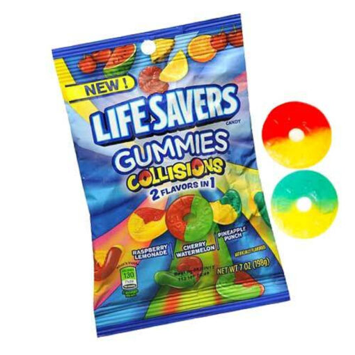 LIFESAVERS COLLISION GUMMIES 2 FLAVORS IN 1 12/7 OZ – UCE Wholesale