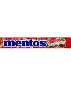 MENTOS CHEWY STRAWBERRY CANDY ROLLS 15/1.32 OZ