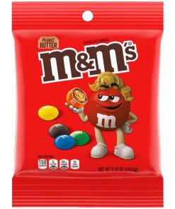 M&M'S PEANUT BUTTER CHOCOLATE CANDY PEGGABLE BAG 12/5.10 OZ