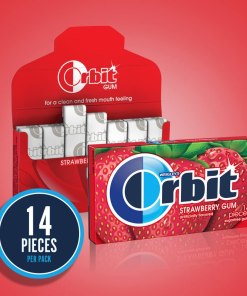 ORBIT STRAWBERRY CHEWING GUM 12/14 PCS