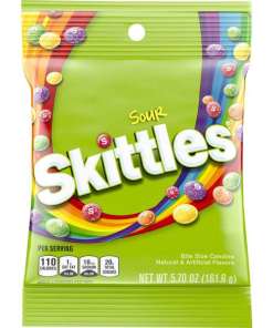 SKITTLES SOUR CANDY PEGGABLE BAG 12/5.70 OZ