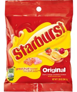 STARBURST ORIGINAL FRUIT CHEWS CANDY PEGGABLE BAG 12/7.2 OZ