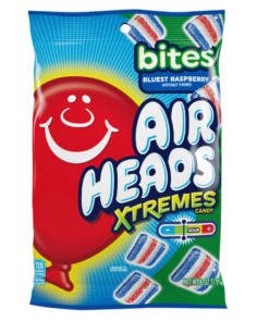AIRHEADS XTREMES CANDY BITES BLUEST RASPBERRY PEGGABLE BAG 12/6 OZ