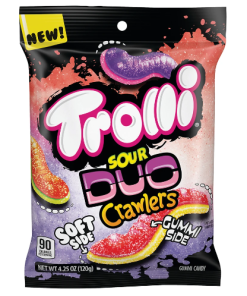 TROLLI SOUR DUO CRAWLERS PEGGABLE BAG 12/4.25 OZ