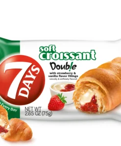 7 DAYS DOUBLE STRAWBERRY & VANILLA FILLED SOFT CROISSANT 24/2.65 OZ