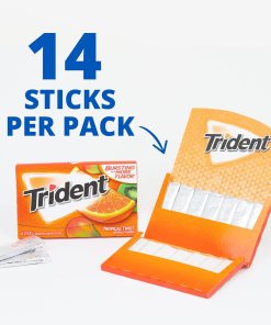 TRIDENT VP TROPICAL TWIST SUGAR FREE GUM 12/14 STICKS