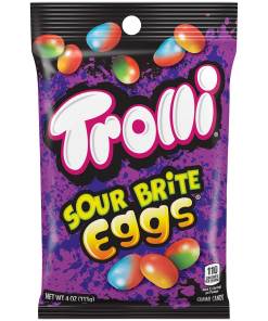 TROLLI SOUR BRITE EGGS PEGGABLE BAG 12/4.25 OZ