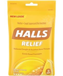 HALLS BAGS HONEY LEMON 12/30 DROPS