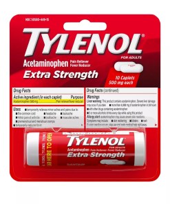 TYLENOL VIAL BLISTER 12/10 CAPLETS