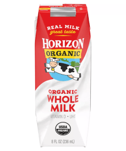 HORIZON ORGANIC WHOLE MILK 18/8 OZ