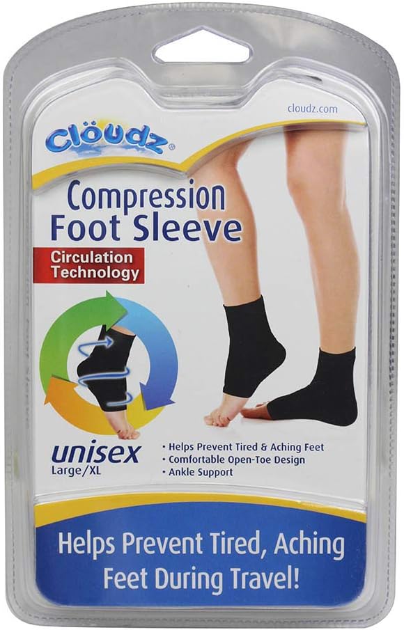 CLOUDZ- COMPRESSION FOOT SLEEVE- UNISEX L/XL BLACK 1 PIECE – UCE Wholesale