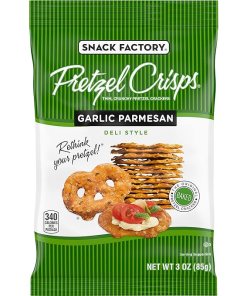 PRETZEL CRISPS GARLIC PARMESAN PEGGABLE BAG 8/3 OZ