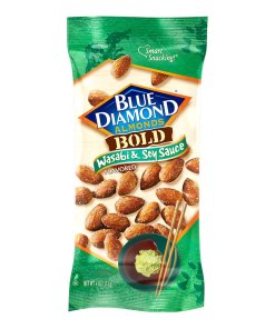 BLUE DIAMOND ALMONDS BOLD WASABI & SOY SAUCE PEGGABLE BAG 12/4 OZ