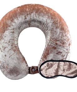 CLOUDZ LUXE CRUSHED VELVET MEMORY FOAM PILLOW WITH SLEEP MASK PINK 10 PCS