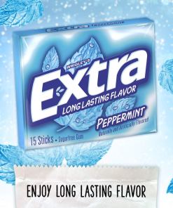 EXTRA GUM PEPPERMINT LONG LASTING CHEWING GUM 10/15 STICKS