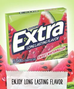 EXTRA GUM SWEET WATERMELON LONG LASTING CHEWING GUM 10/15 STICKS