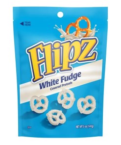 FLIPZ WHITE FUDGE COVERED PRETZELS PEGGABLE BAG 6/5 OZ