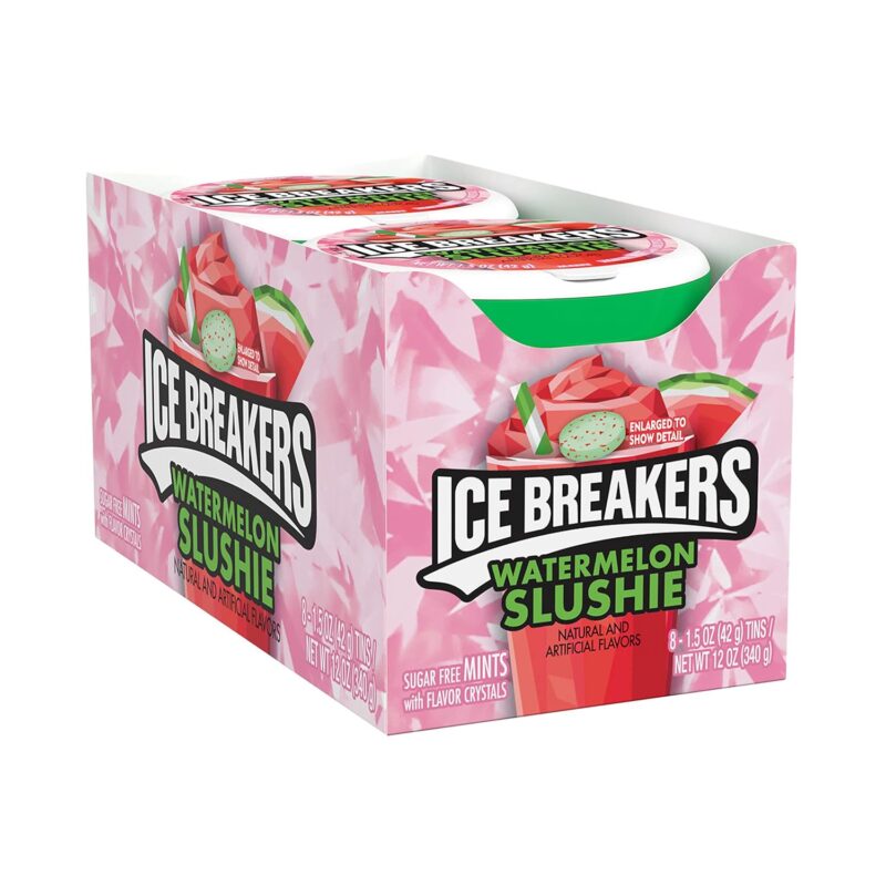 ICE BREAKERS WATERMELON SLUSHIE FLAVORED CANDY SUGAR FREE 1/8/1.5 OZ ...