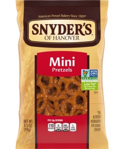 SNYDER'S OF HANOVER MINI PRETZELS PEGGABLE BAG 8/3.5 OZ