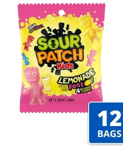 SOUR PATCH LEMONADE FEST SOFT CHEWY CANDY PEGGABLE BAG 12/3.61 OZ