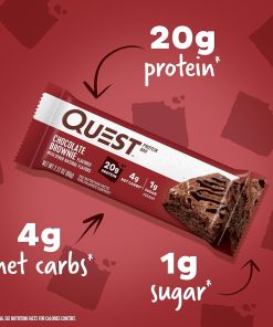 QUEST NUTRITION CHOCOLATE BROWNIE PROTEIN BARS 12/2.12 OZ