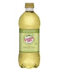 CANADA DRY GREEN TEA GINGER ALE BOTTLES 24/20 OZ