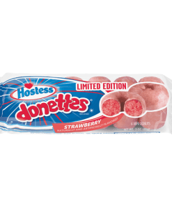 HOSTESS DONETTES GLAZED STRAWBERRY DONUTS 6/4 OZ