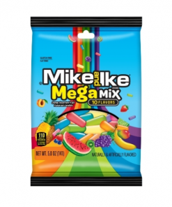 MIKE AND IKE MEGA MIX CHEWY CANDY PEGGABLE BAG 12/5 OZ