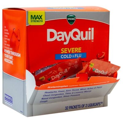 VICKS DAYQUIL SEVERE COLD & FLU DAYTIME DISPENSER BOX 32/2 LIQUICAPS ...