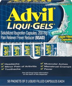 ADVIL LIQUI-GELS PAIN RELIEVER AND FEVER REDUCER WITH IBUPROFEN 200 MG DISPENSER BOX 50/2 LIQUI-GELS