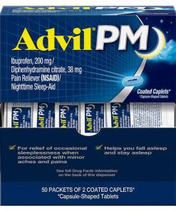 ADVIL PM IBUPROFEN DISPENSER BOX 50/2 CAPLETS
