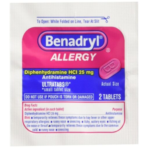 BENADRYL ULTRA TABS ANTIHISTAMINE ALLERGY & COLD RELIEF MEDICINE WITH ...