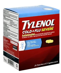 TYLENOL COLD FLU SEVERE DISPENSER POUCH BOX 25/2 CAPLETS
