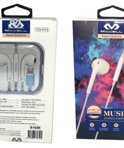 S1038 MUSIC STEREO EARPHONES VQ-H12 WHITE 1 PIECE