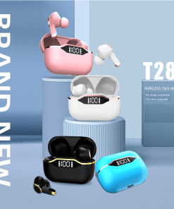 S1446 T28 TWS WIRELESS EARBUDS IN EAR-WEIGH HEADPHONES BUILT-IN MICROPHONE, WATERPROOF, LED POWER DISPLAY IN-EAR HEADSET 1 PIECE