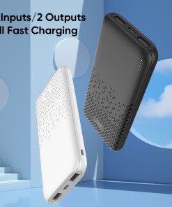 MICCELL S2283 PORTABLE CHARGER POWER BANK 10000mHh PHONE CHARGER WITH USB C INPUT & 2 OUTPUT BACKUP CHARGING EXTERNAL BATTERY PACK VQP08 1 PIECE