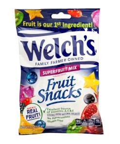 WELCH'S SUPERFRUIT MIX SNACK PEGGABLE BAG 12/5 OZ
