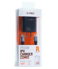 X-PRO USA10P/CH16 QUICK PD CHARGER WITH PD 20W CABLE COMBO 1 PCS