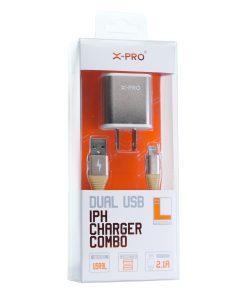 X-PRO USA9L DUAL USB CHARGER WITH LIGHTNING CABLE COMBO PREMIUM QUALITY 1 PCS