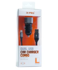 X-PRO USC4L DUAL USB CAR CHARGER FOR IPHONE PREMIUM QUALITY 1 PCS